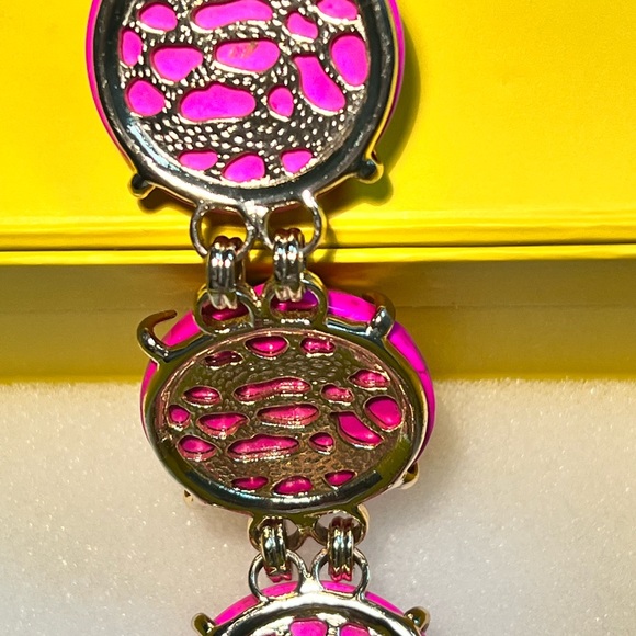 NWOT Kendra Scott Cassie Bracelet Bright Pink & Yellow Gold STUNNINGLY Perfect! - Picture 8 of 12